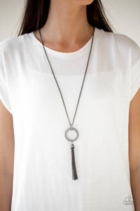 Straight To The Top Black Necklace