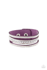 Rollin In Rhinestones Purple Bracelet