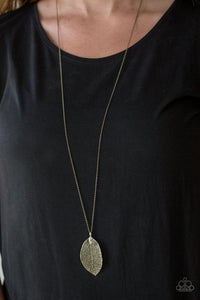 Fall Foliage Brass Necklace