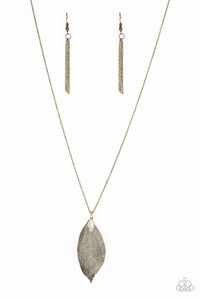 Fall Foliage Brass Necklace