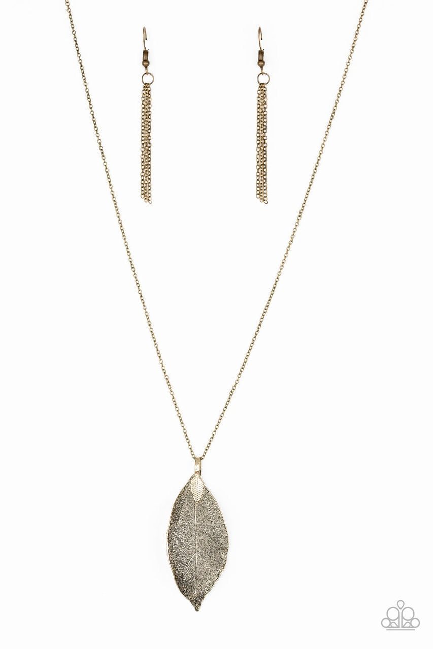 Fall Foliage Brass Necklace