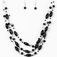 Happy Is The Bride Black Necklace