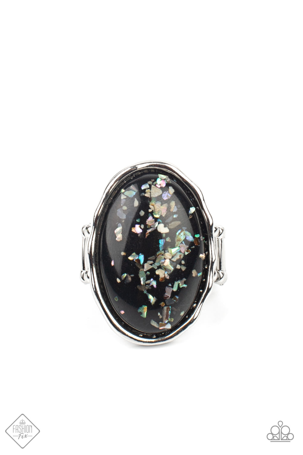 Glittery With Envy Black Ring