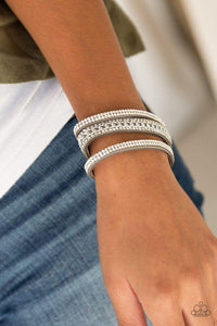 Rollin In Rhinestones Silver Bracelet