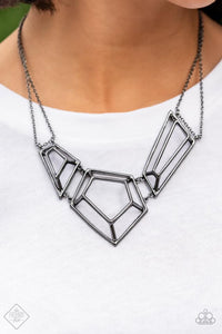 3-D Drama Black Necklace