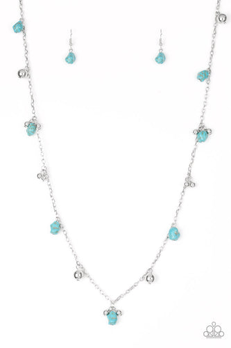 Both Feet On The Ground Blue Necklace