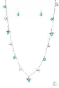 Both Feet On The Ground Blue Necklace
