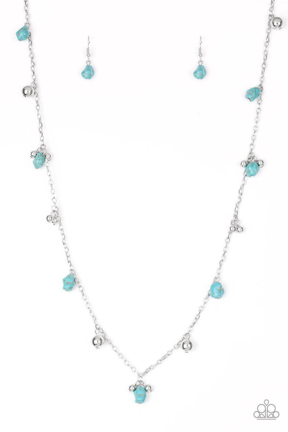 Both Feet On The Ground Blue Necklace