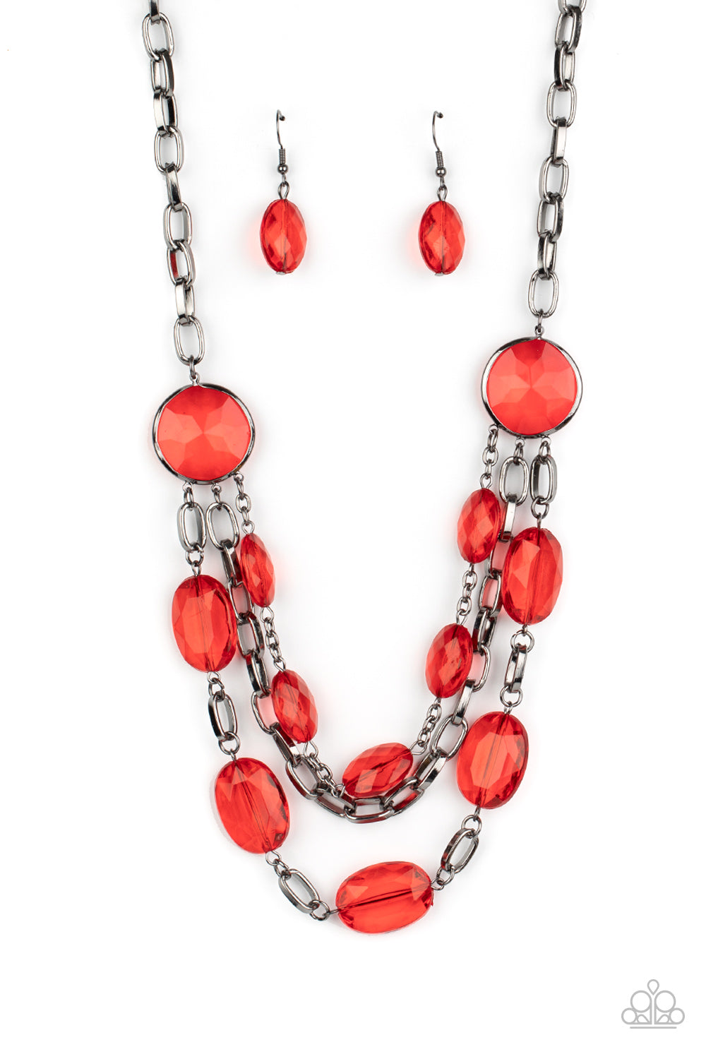 I Need A GLOW-cation Red Necklace