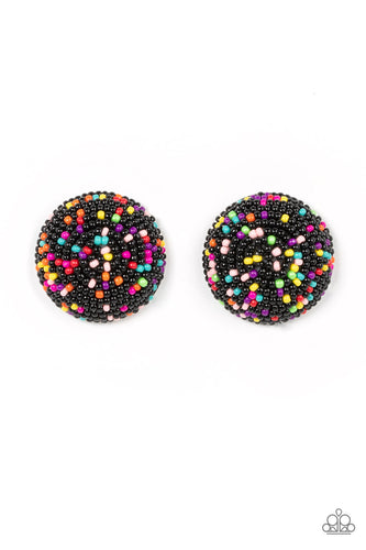 Kaleidoscope Sky Black Earring