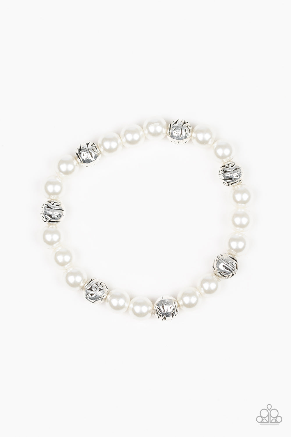 Poised For Perfection White Bracelet