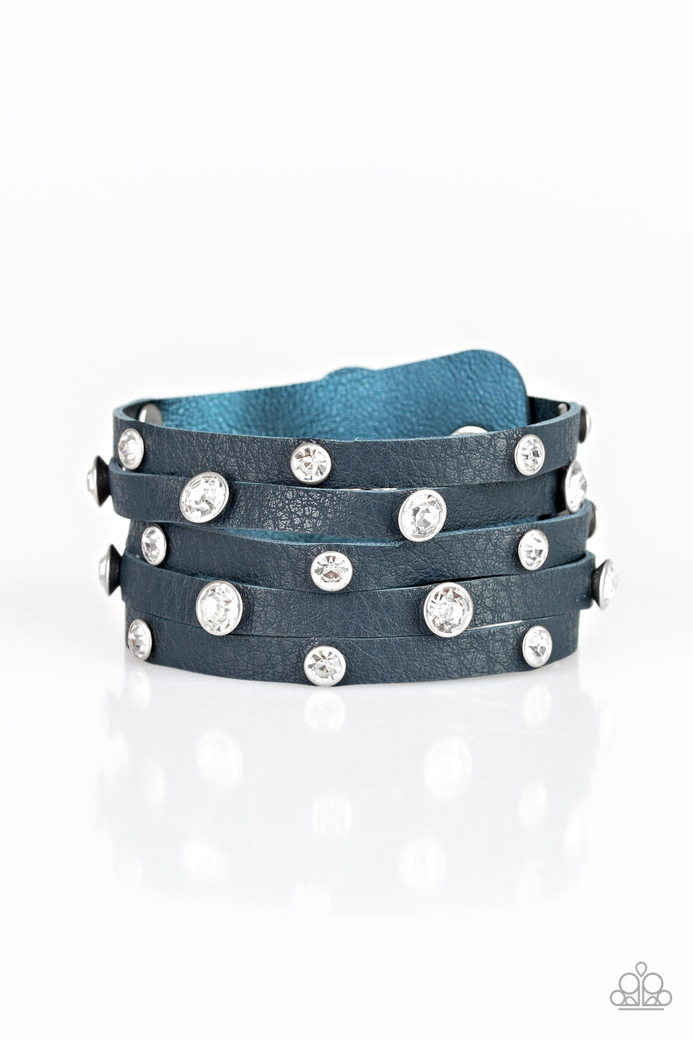 Rhinestone Reputation Blue Bracelet