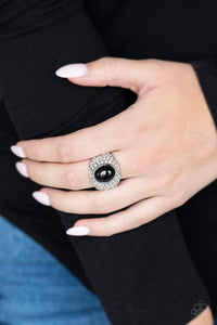 Glittering Go-Getter Black Ring