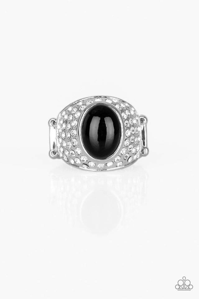 Glittering Go-Getter Black Ring