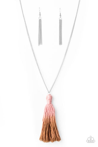 Totally Tasseled Pink Necklace