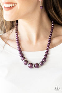 Party Pearls Purple Necklace