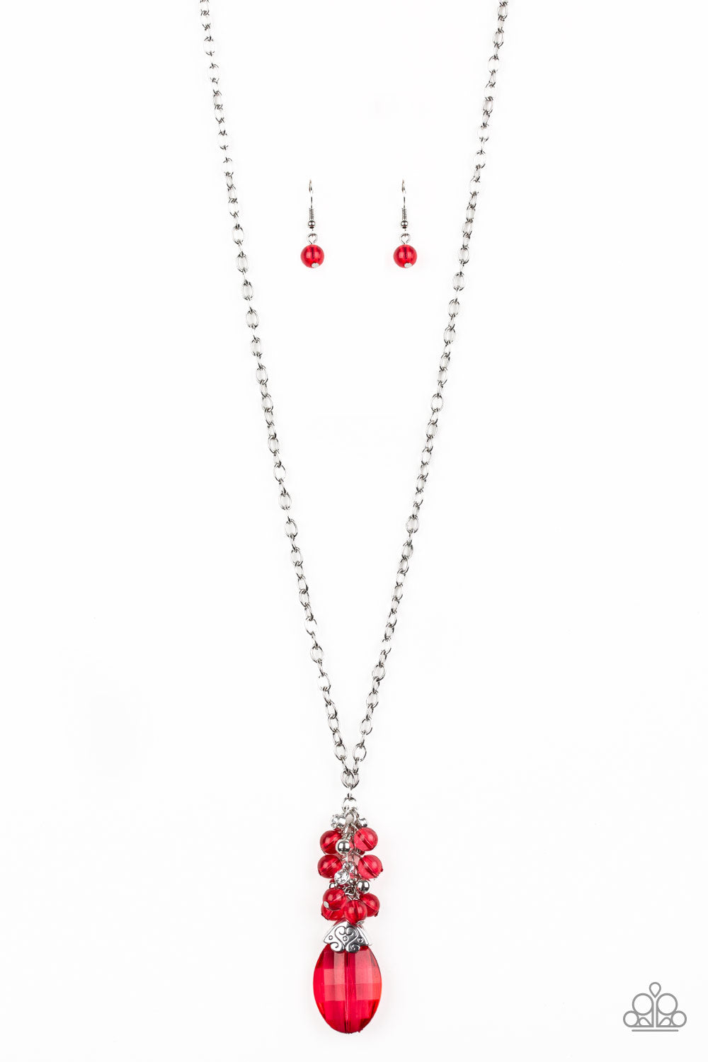 Crystal Cascade Red Necklace