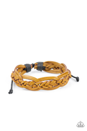 Too Close To HOMESPUN Yellow Bracelet