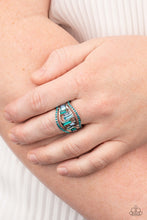 Load image into Gallery viewer, Treasure Chest Charm Blue Ring