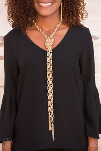 SCARFed For Attention Gold Necklace