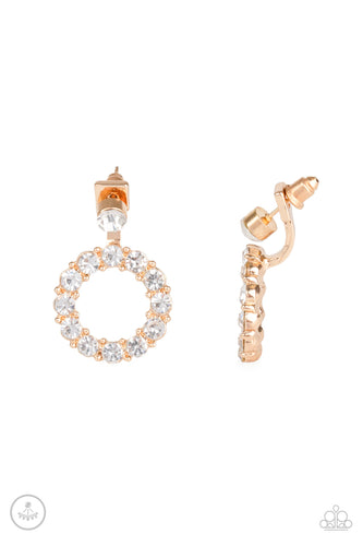 Diamond Halo Gold Earrings