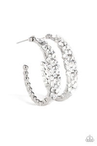 A GLITZY Conscience White Earring