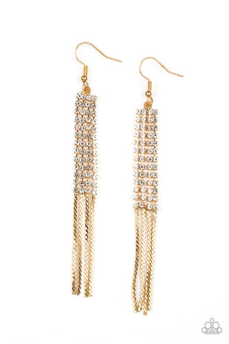 Rhinestone Romance Gold Earring