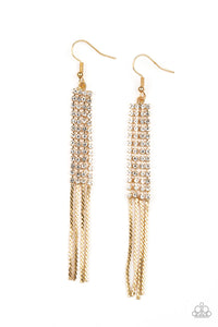 Rhinestone Romance Gold Earring