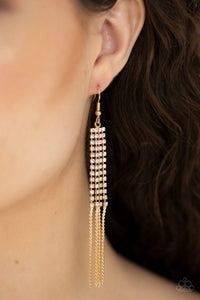 Rhinestone Romance Gold Earring