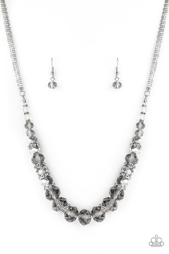 Distracted By Dazzle Silver Necklace