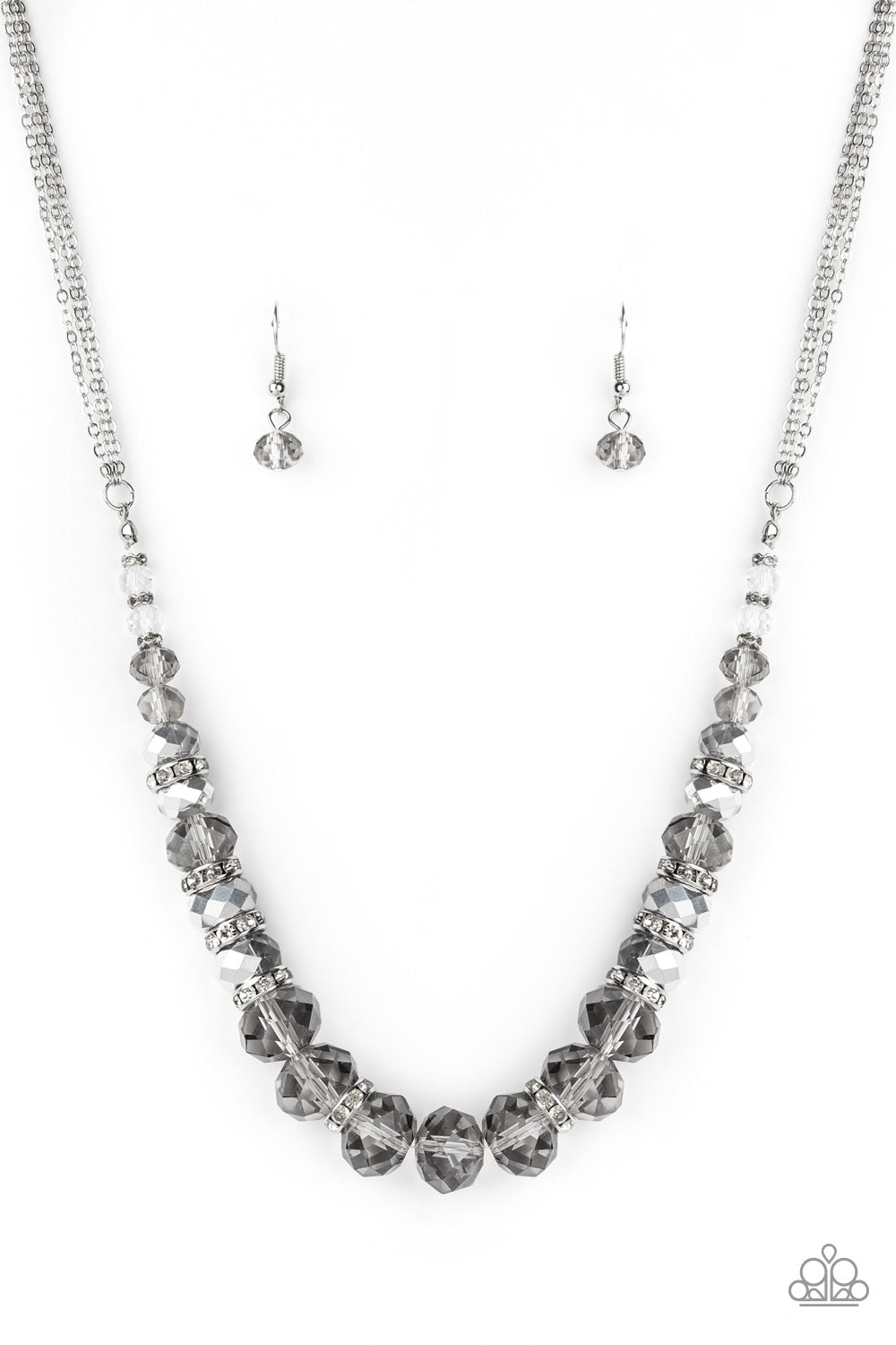 Distracted By Dazzle Silver Necklace