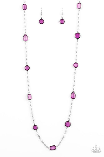 Glassy Glamorous Purple Necklace