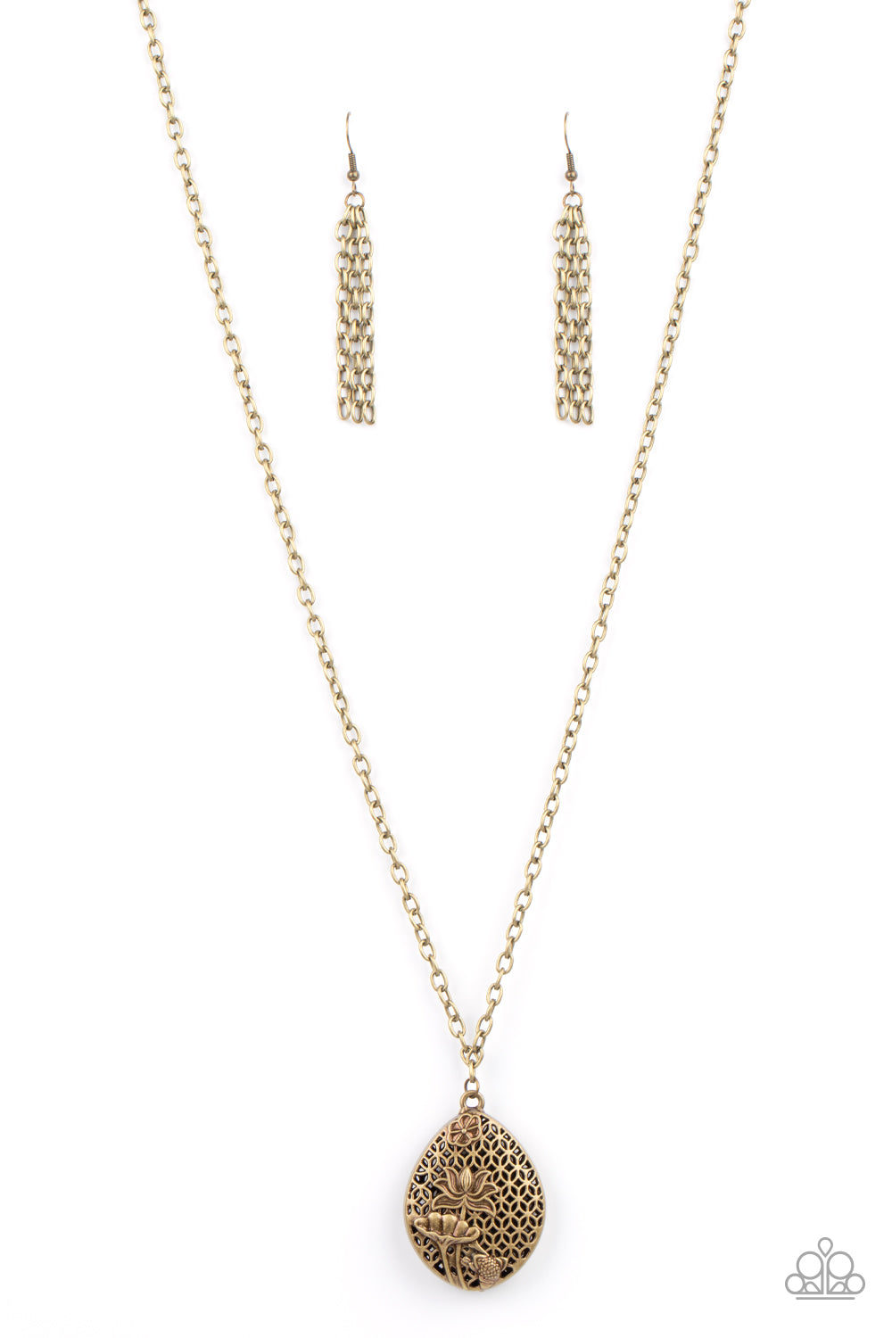 Wearable Wildflowers Brass Necklace