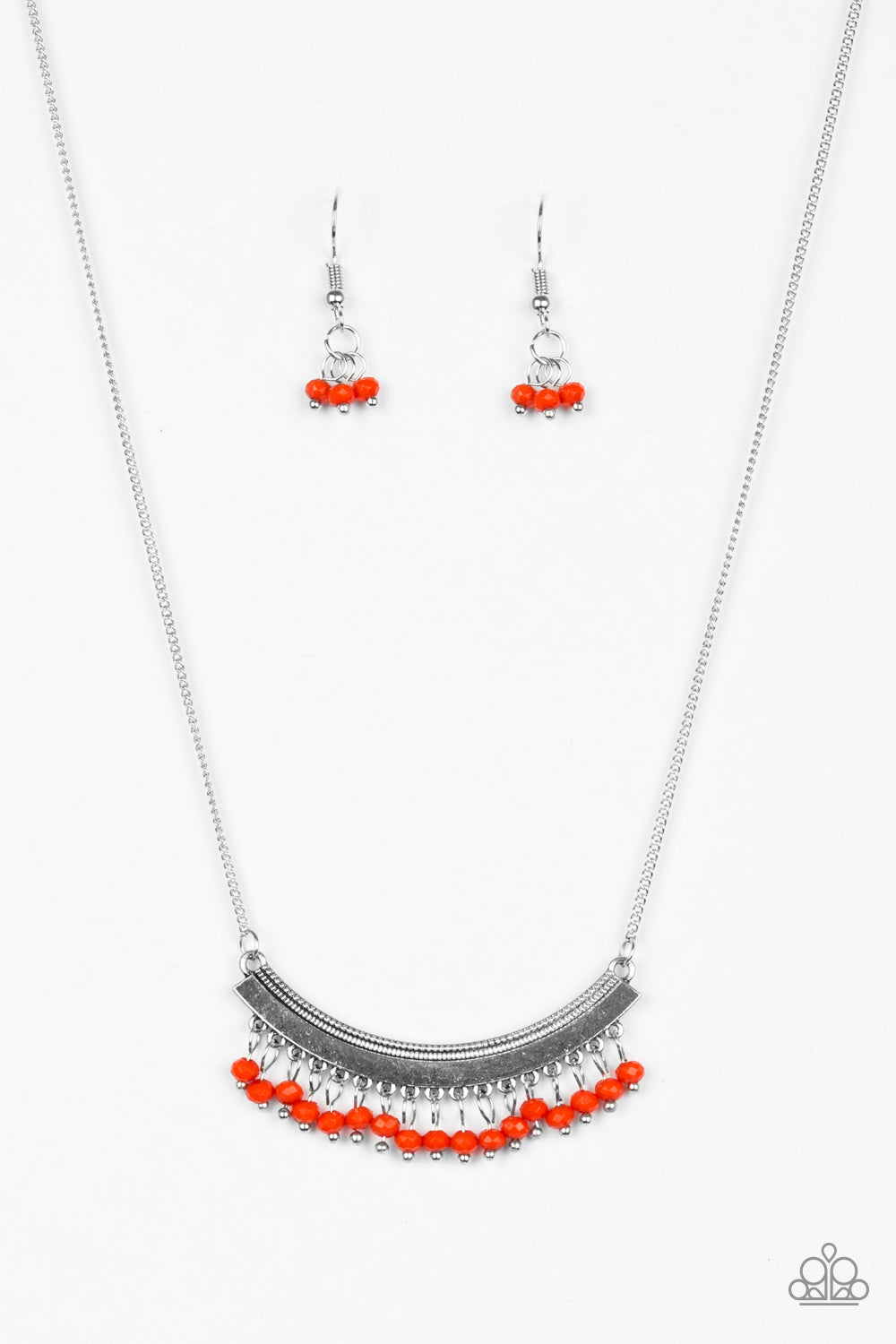 Fringe Fever Orange Necklace