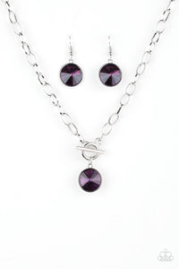 She Sparkles On Purple Necklace