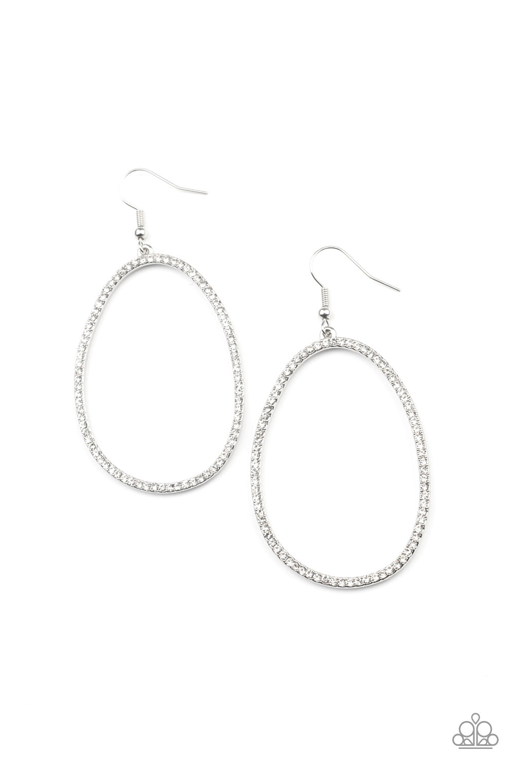 OVAL-ruled! White Earring