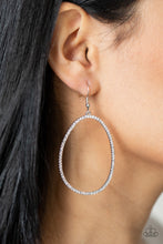 Load image into Gallery viewer, OVAL-ruled! White Earring