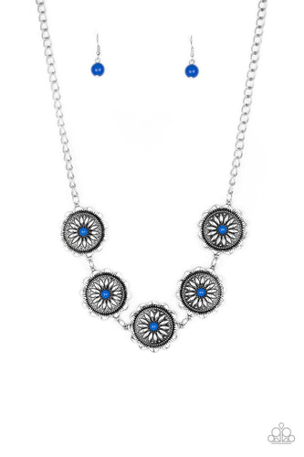 Me-dallion, Myself, and I Blue Necklace