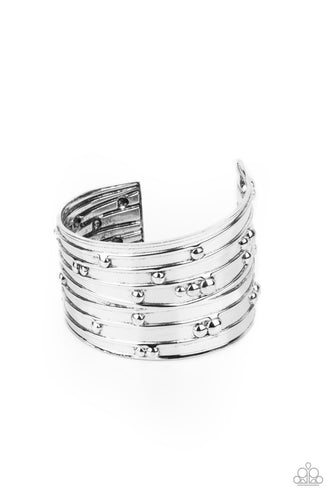 Mechanical Motif Silver Bracelet