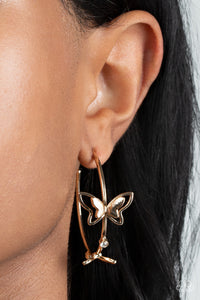 Full Out Flutter Gold Earring