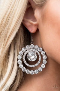 Glitzy Gamble White Earring