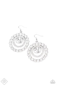 Glitzy Gamble White Earring