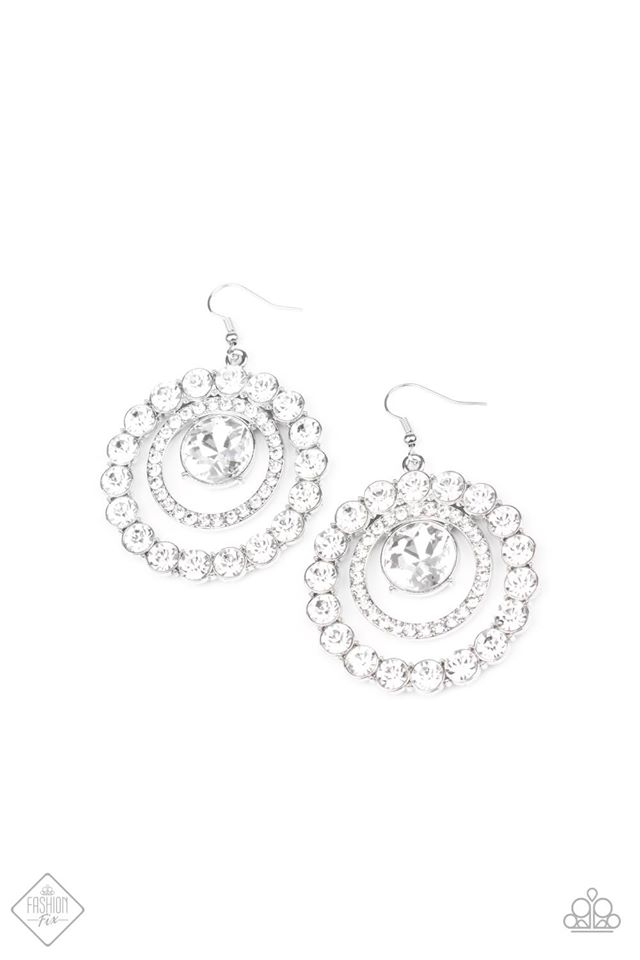 Glitzy Gamble White Earring