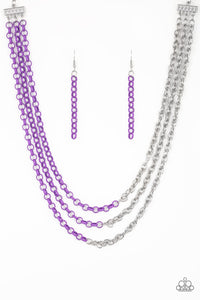 Turn Up The Volume Purple Necklace
