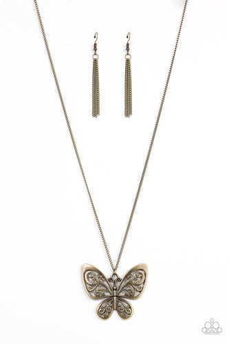Butterfly Boutique Brass Necklace