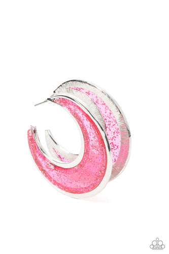 Charismatically Curvy Pink Earring
