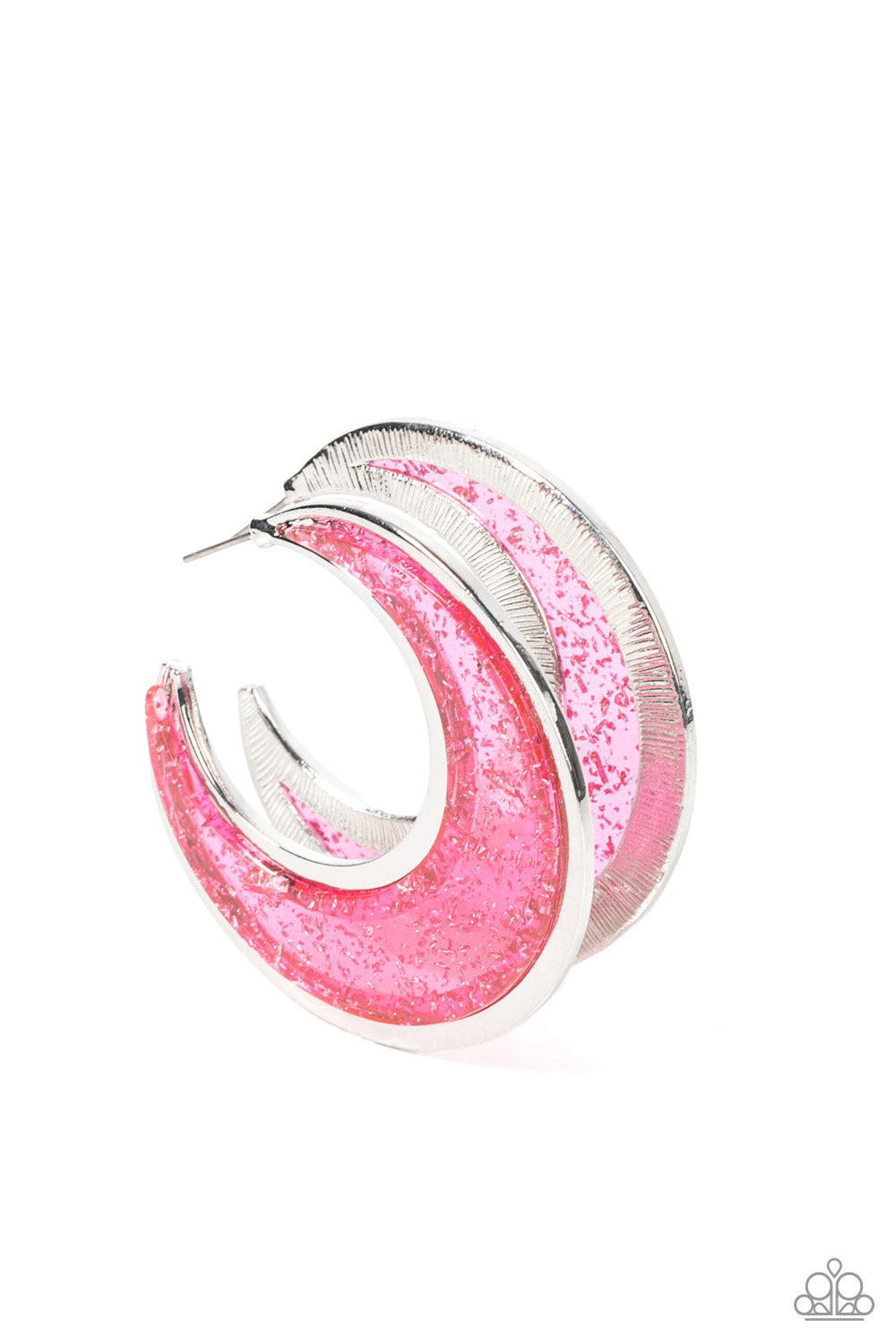 Charismatically Curvy Pink Earring