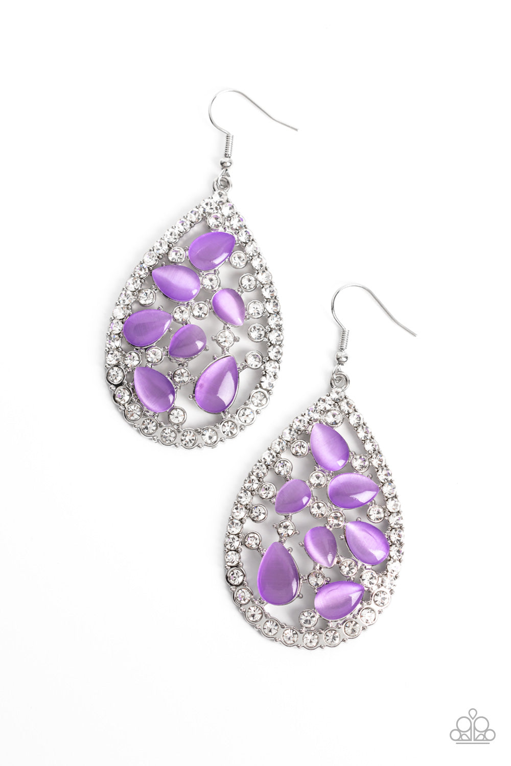 Cats Eye Class Purple Earring