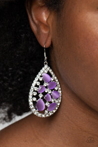 Cats Eye Class Purple Earring