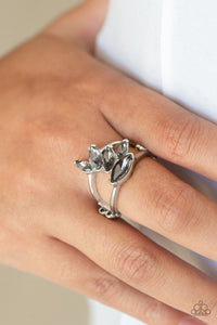 Rhinestone Stunner Silver Ring